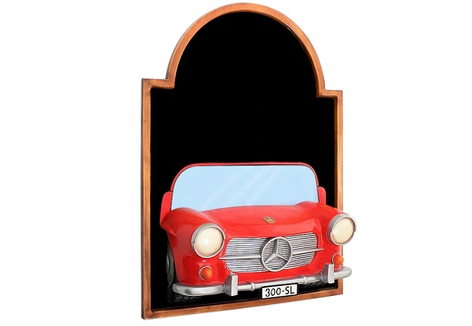 JJ511- RED MERCEDES BENZE 300 SL VINTAGE CAR WALL MOUNTED ADVERT DISPLAY BOARD ANY WORDS PAINTED 2