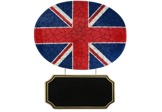 JJ6026 BRITISH FLAG MOSAIC TILE ADVERTISING BOARD ALL FLAGS ANY WORDS AVAILABLE