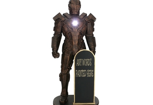 JJ6161 BRONZE IRON MAN WITH WORKING CHEST LIGHT RAY ADVERTISING BOARD 1
