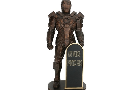 JJ6161 BRONZE IRON MAN WITH WORKING CHEST LIGHT RAY ADVERTISING BOARD 2