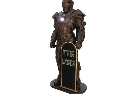 JJ6161 BRONZE IRON MAN WITH WORKING CHEST LIGHT RAY ADVERTISING BOARD 3