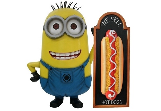 JJ6252 FUNNY MINION STATUE LARGE HOT DOG ADVERTISING BOARD