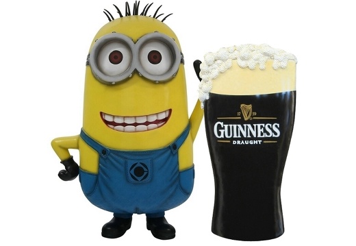 JJ6253 FUNNY MINION STATUE LARGE GUINNESS ADVERTISING BOARD
