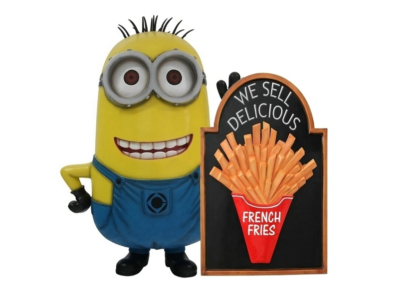 JJ6255_FUNNY_MINION_STATUE_LARGE_FRENCH_FRIES_ADVERTISING_BOARD.JPG