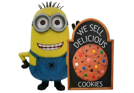 JJ6257 FUNNY MINION STATUE LARGE COOKIES ADVERTISING BOARD
