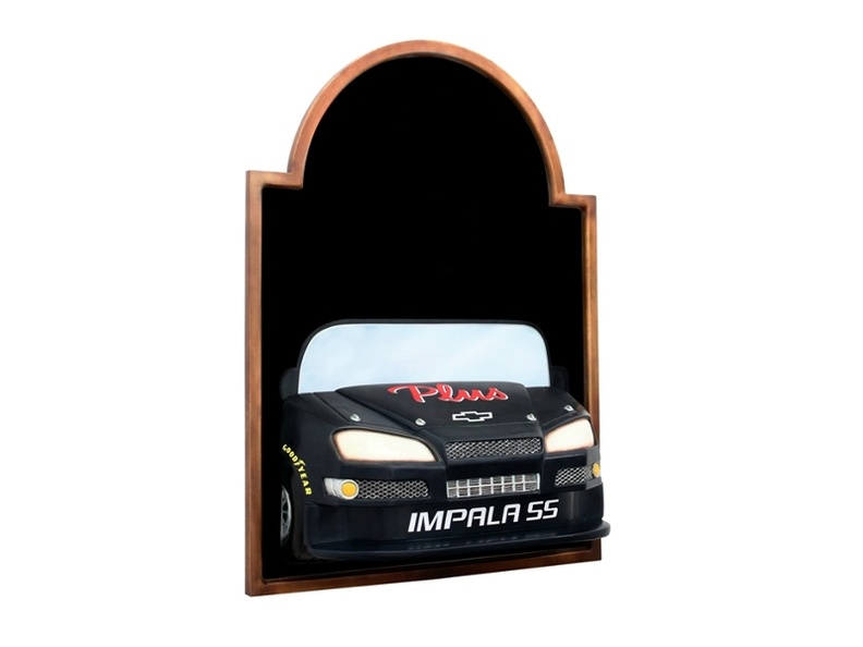 JJ860_BLUE_CHEVY_IMPALA_CAR_WALL_MOUNTED_ADVERT_DISPLAY_BOARD_ANY_WORDS_PAINTED_2.JPG