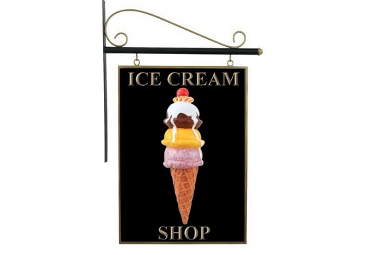 N107  ICE CREAM WALL MOUNTED EMBOSSED ADVERTISING BOARD DOUBLE SIDED