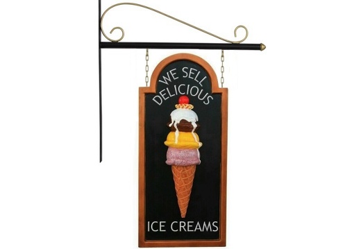 N113  ICE CREAM WALL MOUNTED EMBOSSED ADVERTISING BOARD DOUBLE SIDED