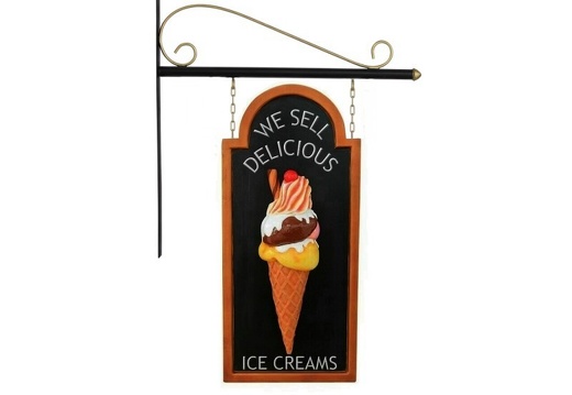 N114  ICE CREAM WALL MOUNTED EMBOSSED ADVERTISING BOARD DOUBLE SIDED
