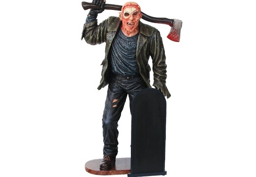 N250 LIFE SIZE SCARY SWAMP MONSTER WITH AXE KNIFE ADVERTISING BOARD 1