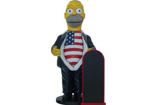 N270 FUNNY HOMER SIMPSON WITH AMERICAN FLAG SHIRT ADVERTISING BOARD 1