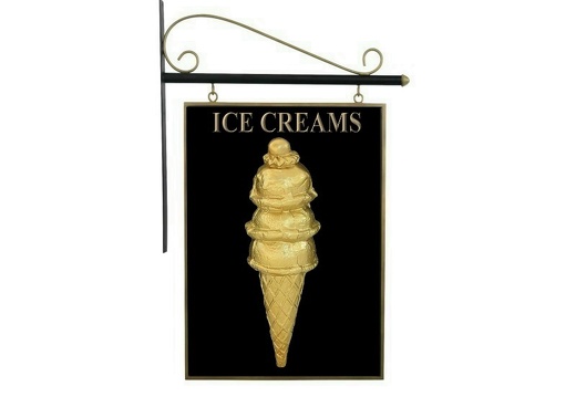 N375 DOUBLE SIDED 3D GOLD ICE CREAM ADVERTISING BOARD