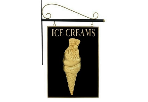 N377 DOUBLE SIDED 3D GOLD ICE CREAM ADVERTISING BOARD