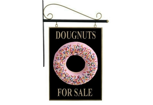 N378 DOUBLE SIDED 3D EMBOSSED  PINK DOUGHNUT ADVERTISING BOARD