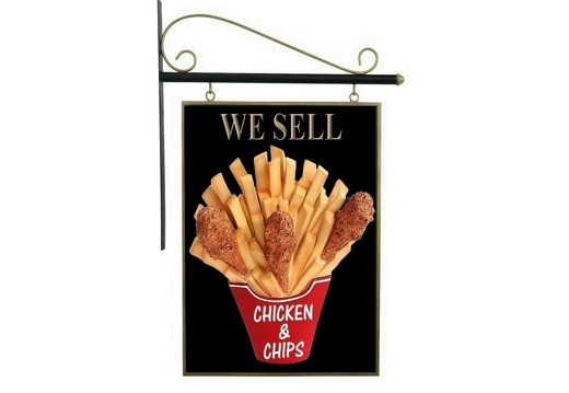 N383 DOUBLE SIDED 3D EMBOSSED  CHICKEN CHIPS ADVERTISING BOARD